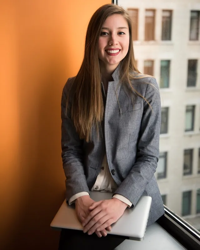 Portrait of a woman in a blazer.